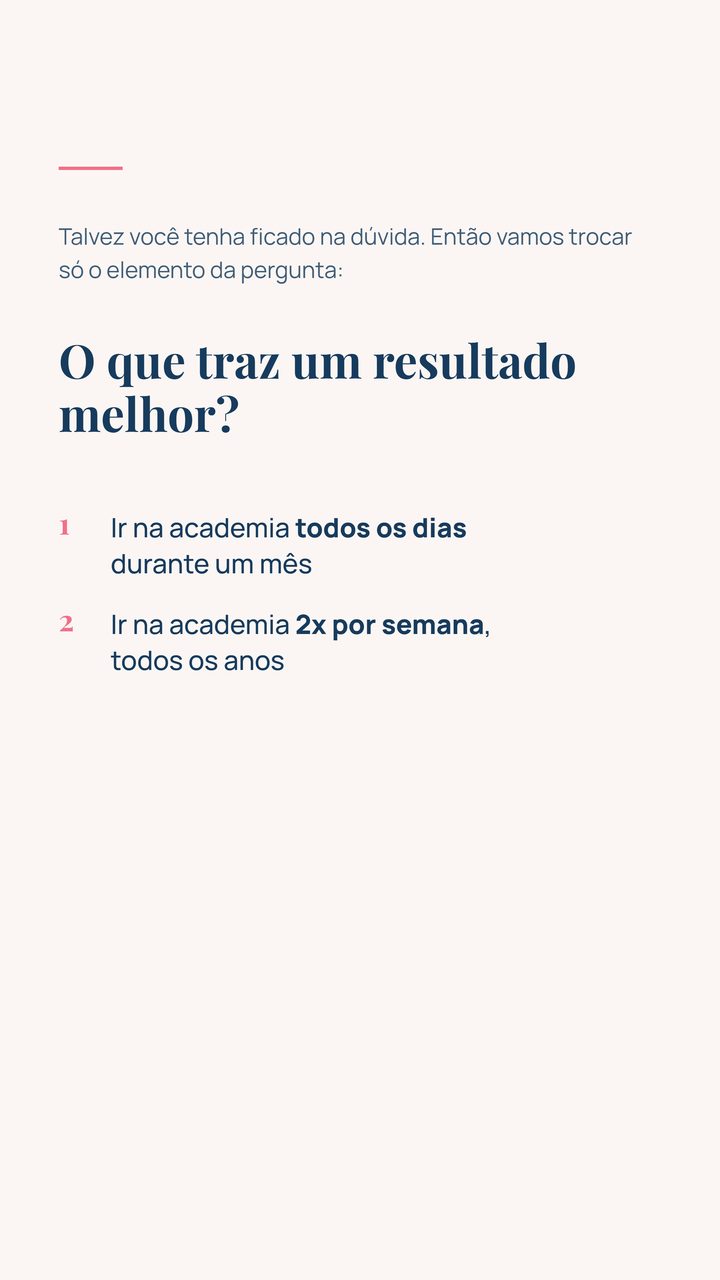 Enquete: academia todos os dias por um mês ou duas vezes por semana todos os anos