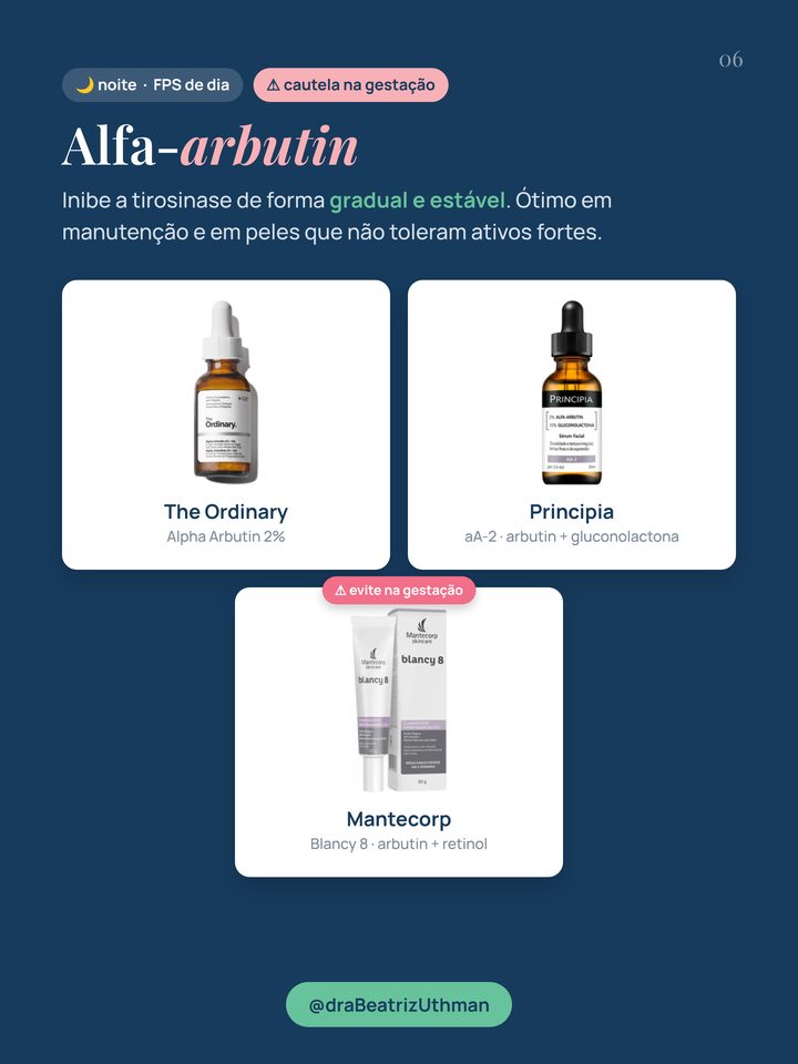 Produtos com alfa-arbutin indicados pela Dra. Beatriz